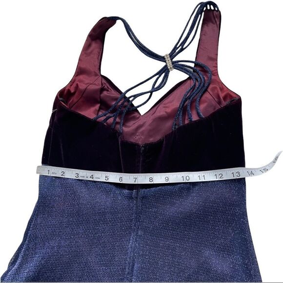 JUMP Apparel Blue Velvet & Metallic Long Gown Sz 6 - Picture 13 of 15